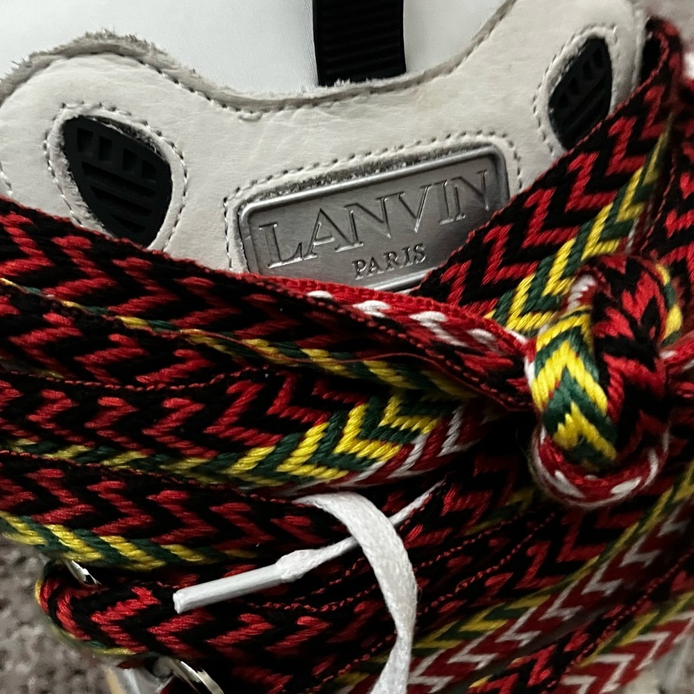 Lanvin Red and Yellow Patterned High-Tops